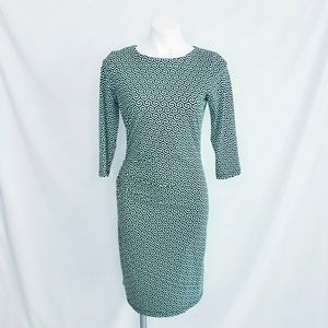 J. McLaughlin Sage Ruched Geometric Print Dress